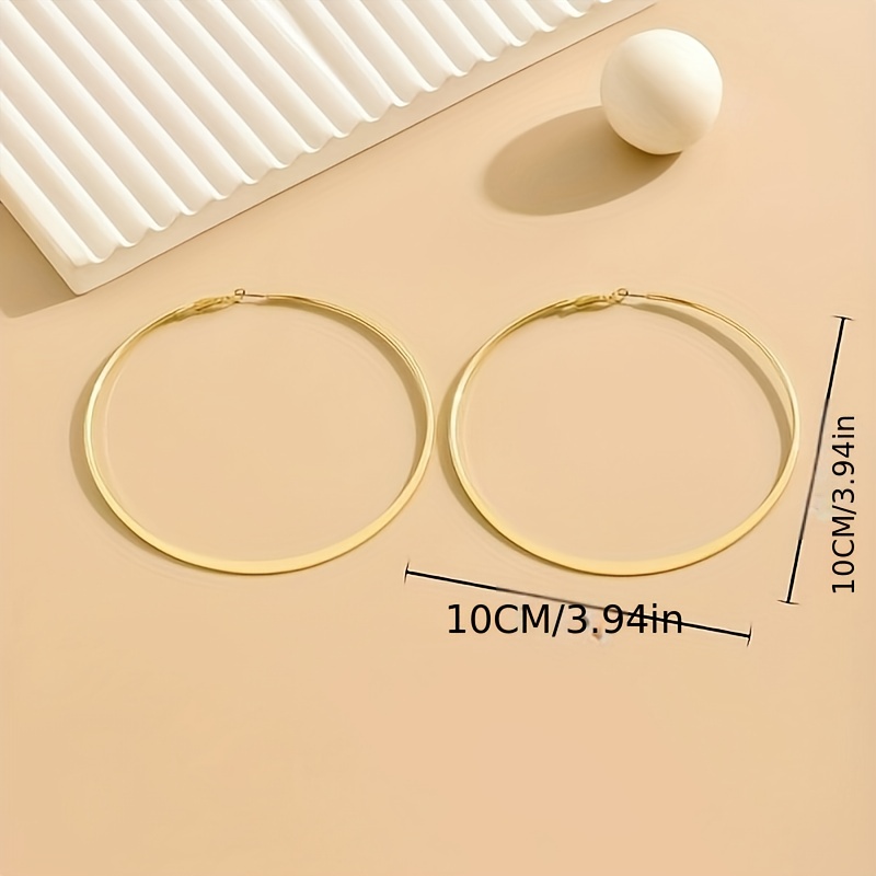 Stylish Golden Oversized Hoop Earrings